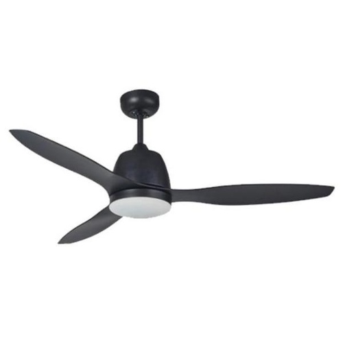 Elite 1220mm 3 ABS Blade Ceiling Fan with 20w LED Light Tricolour Matt Black Motor Matt Black Blade