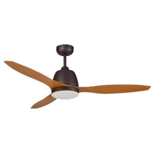 Elite 1220mm 3 ABS Blade Ceiling Fan with 20w LED Light Tricolour Old Bronze Motor Merbau Colour Blade