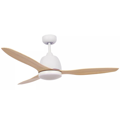Elite 1220mm 3 ABS Blade Ceiling Fan with 24w LED Light Tricolour Matt White Motor Oak Colour Blade
