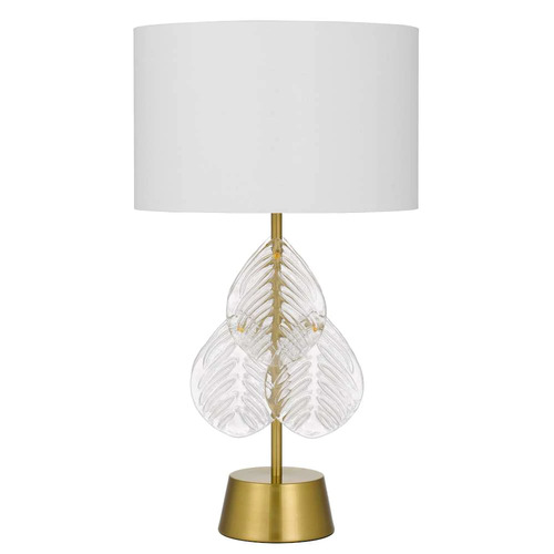 MELANIA TABLE LAMP 25wE27max D:380 H:700 Inline Switch GOLD / WHITE SHADE