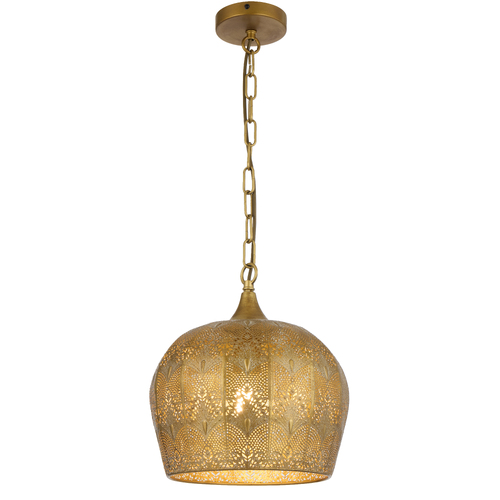 MERSIN PENDANT 25wE27max D300 H330 chain 2m cab. brown ANTIQUE BRASS