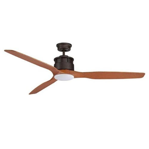 Governor 1520mm 3 Blade Ceiling Fan with 15w Tricolour LED Light Old Bronze Motor Teak Blade