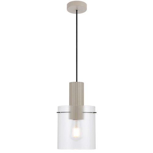 MIKA 18CM PENDANT 25wE27max D180 H315 cab 2m GREY / CLEAR