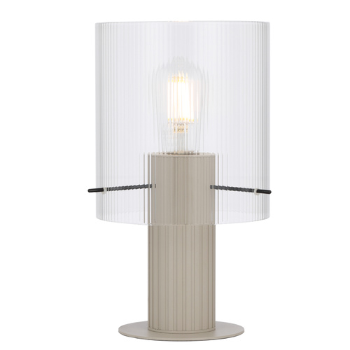 MIKA TABLE LAMP 25wE27max D180 H320 inline swt GREY / CLEAR