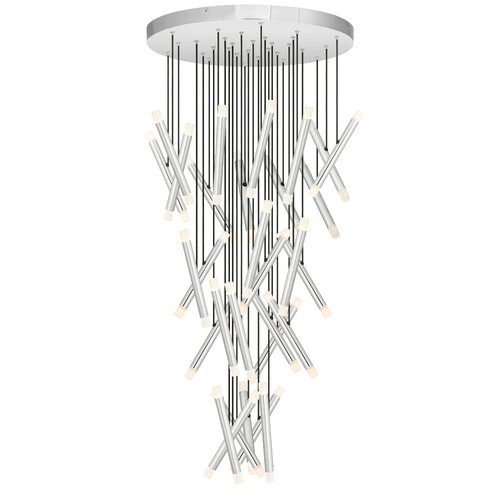 MILAZO PENDANT 60*1.5wLED canopy D:600 PVC 3M 3000K IP20 NON-DIM CHROME