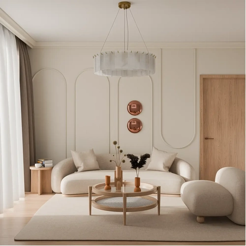 Mirage 450mm Round Glass Kit - 10 Head E14 Brass frame with Glass Decor Stainless steel suspension Two Boxes