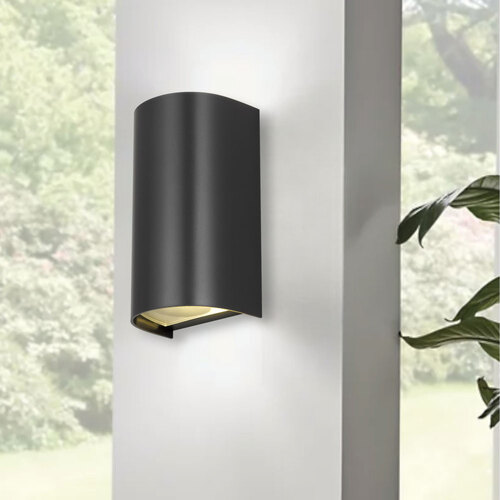 MIRO 2 EXTERIOR WALL LIGHT 2x6wGU10max 195x110 H85 IP65 PC BLACK SAND