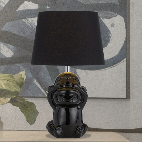 MISARU CERAMIC TABLE LAMP 25wE27max H:380 D:215 BLACK/BLACK