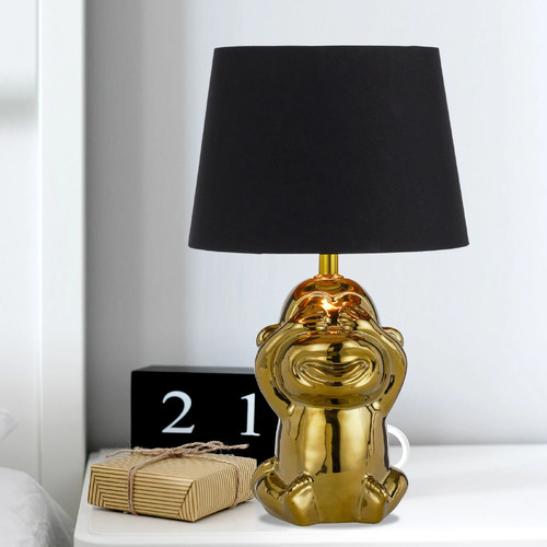 MISARU CERAMIC TABLE LAMP 25wE27max H:380 D:215 GOLD/BLACK