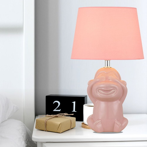 MISARU CERAMIC TABLE LAMP 25wE27max H:380 D:215 PINK/PINK