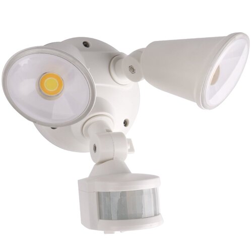 Defender Double Spot LED Outdoor Flood Light 2 x 10w Tricolour Sensor White