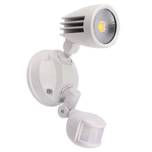 Fortress II LED Flood Light Outdoor Single Spot Sensor 15w Tricolour White