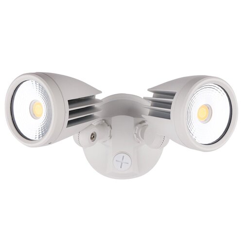 Fortress II LED Flood Light Outdoor Double Spot 2 x 15w Tricolour White