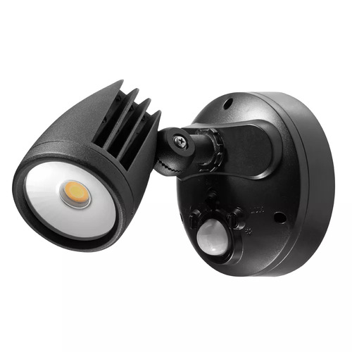 Fortress PRO LED Flood Light Outdoor IP65 Single Spot Sensor 18w Tricolour Matt Black