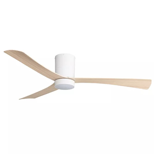 Metro Close to Ceiling 3 ABS Blade 1320mm Hugger DC Remote Control Ceiling Fan with 15w LED Light Tricolour White/Oak
