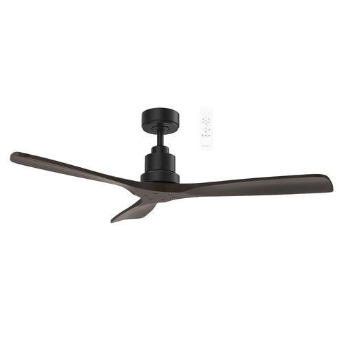 Mallorca DC 1320mm 3 Timber Blade WIFI & Remote Control Ceiling Fan Only Matt Black/Walnut