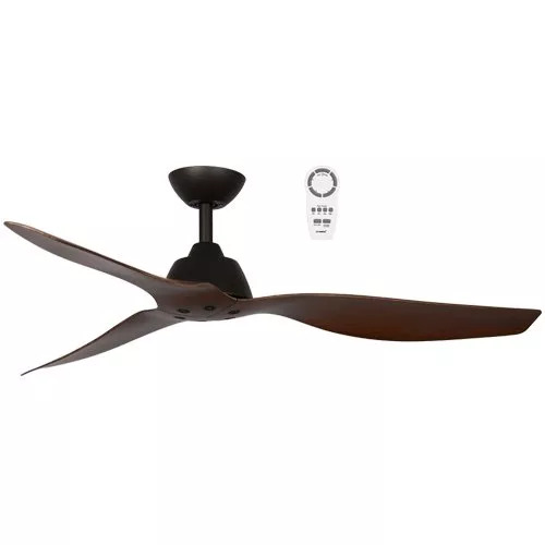 Malibu 1320mm 3 ABS Blade DC Remote Control Ceiling Fan Only Old Bronze/Walnut