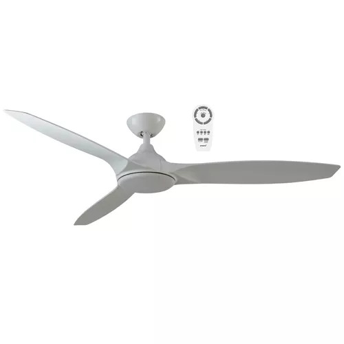 Newport 1420mm 3 ABS Blade DC Remote Control Ceiling Fan with 18w LED Light Tricolour White Satin/White Satin