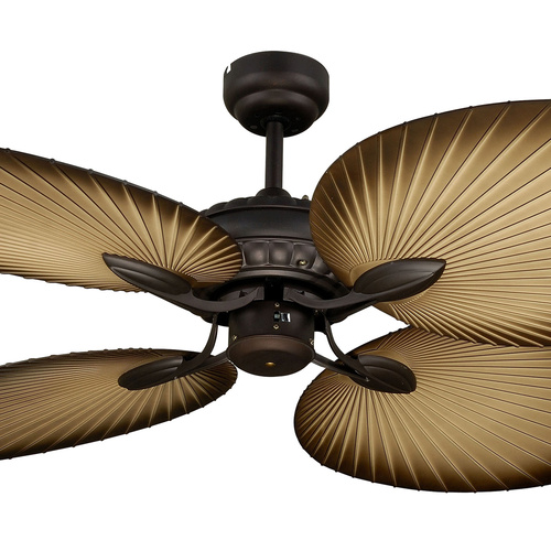 Oasis 1320mm 4 ABS Blade Palm Leaf Ceiling Fan Only Old Bronze