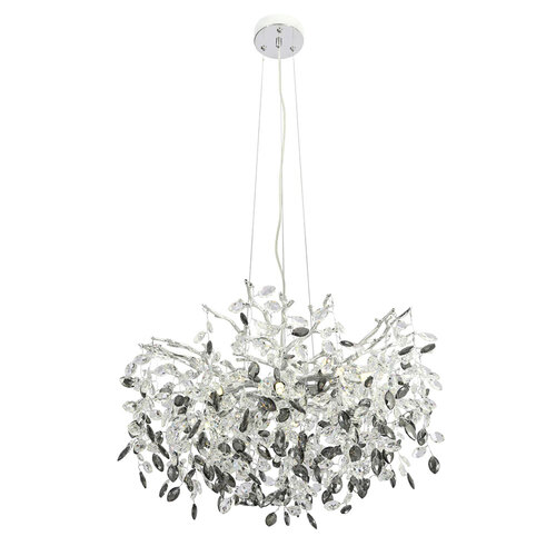 MOLENA 8 LT PENDANT 8x3wG9max D600 H400 cab 2M CHROME / CLEAR + SMOKE CRYSTAL