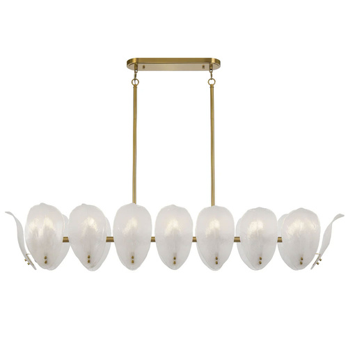 MONTE 16LT RECTANGLE PENDANT 16x25wE14max L:1500 H:300 W300 BRASS / 16pcs FROST GLASS
