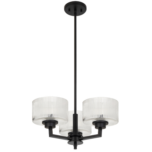 MORENO II 3 LT PENDANT 3x25wE14max D460 H240 ROD 2x600+1x300 BLACK MATT/CLEAR