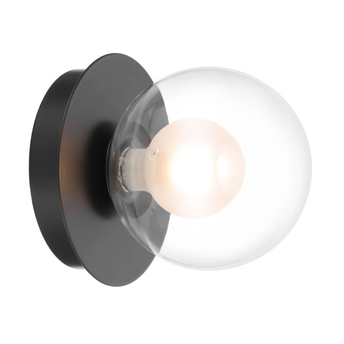 MOSARI WALL LIGHT 6wG9max D140 P148 IP20 glass D120 MATT BLACK/CLEAR OPAL GLASS