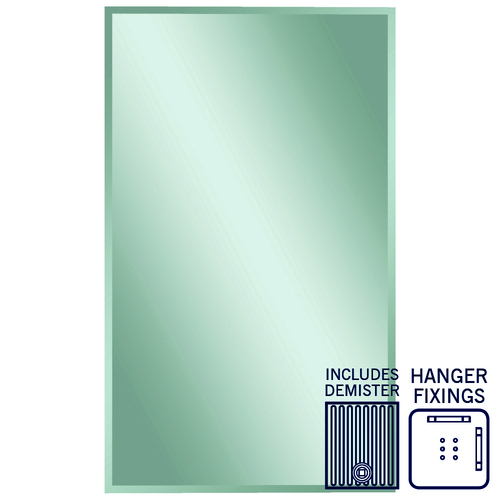 Montana Rectangle 25mm Bevel Edge Mirror - 1500x900mm with Hangers and Demister