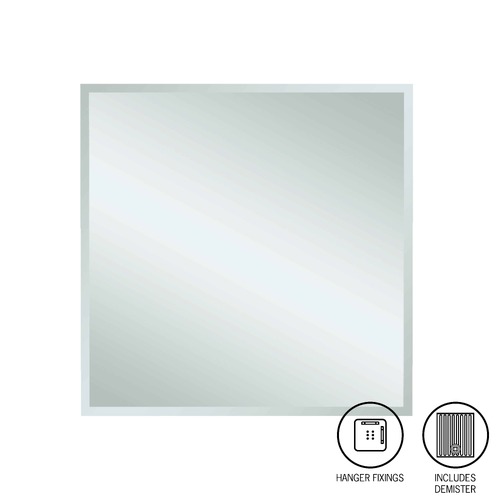 Montana Square 25mm Bevel Edge Mirror - 750x750mm with Hangers and Demister