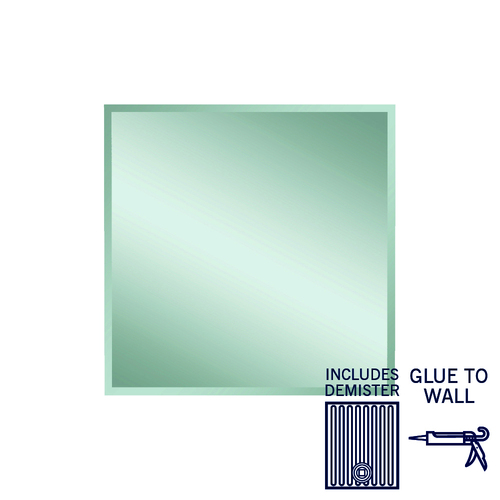 Montana Rectangle 25mm Bevel Edge Mirror - 900x900mm Glue-to-Wall and Demister