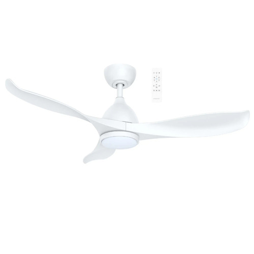 Scorpion 1320mm 3 ABS Blade WIFI DC & Remote Control Ceiling Fan with Variable Dim 15w CCT LED Light Matt White