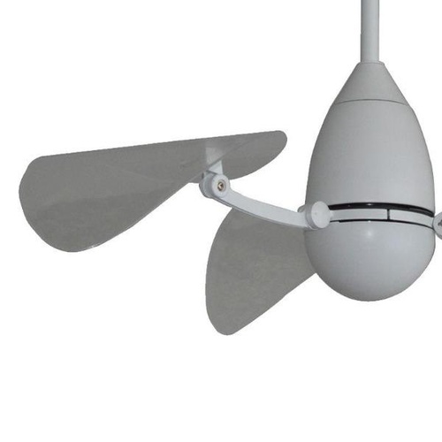 Vampire 1067mm Retractable 3 Blade DC Remote Control Ceiling Fan with 15w LED Light Tricolour White Satin/Clear