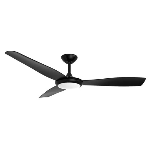 Viper 1320mm 3 ABS Blade DC Remote Control Ceiling Fan with 18w LED Light Tricolour Matt Black/Matt Black