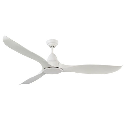 Wave 1520mm 3 ABS Blade DC Remote Control Ceiling Fan Only White Satin