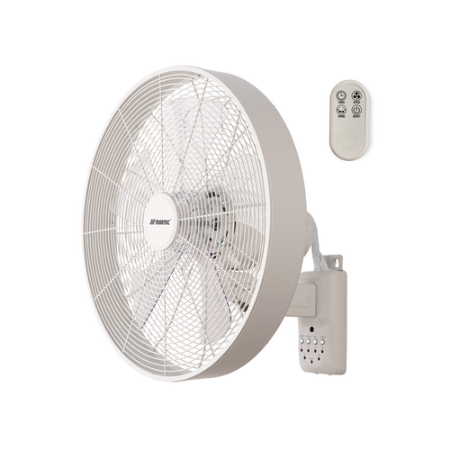 Como 400mm 16" 3 Speed Remote 55W AC Wall Fan With Timer White