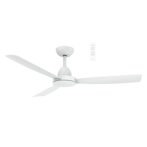 Zorro DC 1220mm ABS 3 Fast Fix Blade Remote Control Ceiling Fan Only Matt White