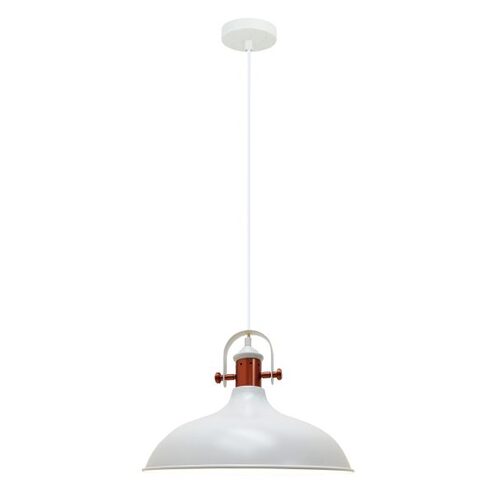 PENDANT ES Matt Wh DOME w/Copper Highlights OD360mm