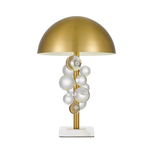 NARVIK TABLE LAMP 2x25wE27max D:350 H:530 Inline Switch ANTIQUE GOLD / CLEAR