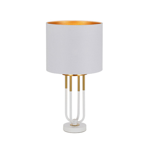 NEGAS TABLE LAMP 25wE27max D:280 H:540 Inline Switch WHITE / ANTIQUE GOLD