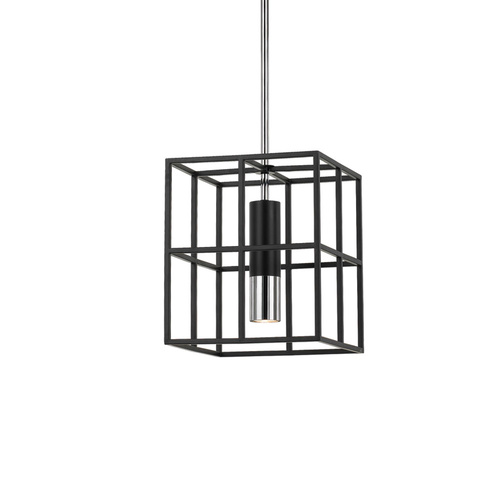 NELSON 1 LIGHT PENDANT 6wGU10max L:300W:300H:350 BLACK MATT/CHROME