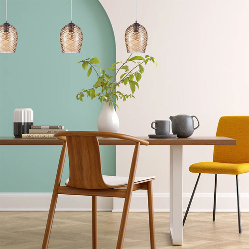 PENDANT ES 40W Amber Wine Glass Segmented/w Brass Highlight OD180mm x H250mm