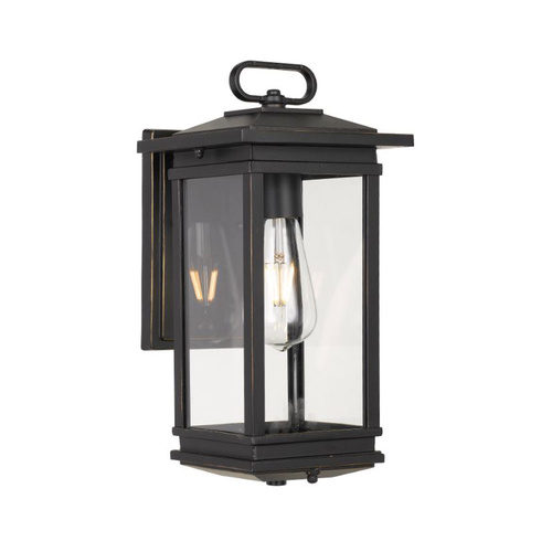 NEVIN EXTERIOR WALL BRACKET 40wE27max D:175 H:355 P:220 - IP44 BLACK/CLEAR