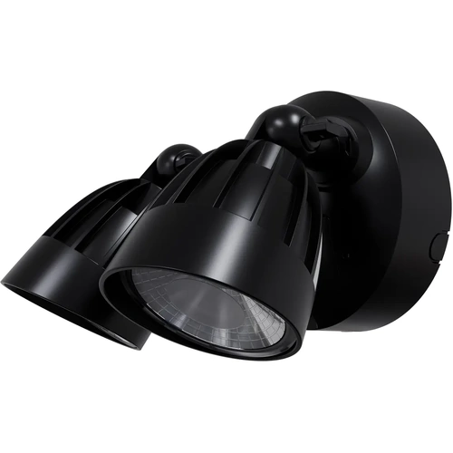 Nighthawk 2 Light Exterior Spotlight With Sensor 30w Tri Colour Non-Dimmable Black IP65