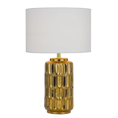 NISHA TABLE LAMP 25wE27max H:445 D:280 GOLD/WHITE