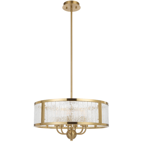 NOREL 6LT PENDANT 6x25wE14max D500 H252 ROD:2*600+1*300 ANTIQUE GOLD / CLEAR