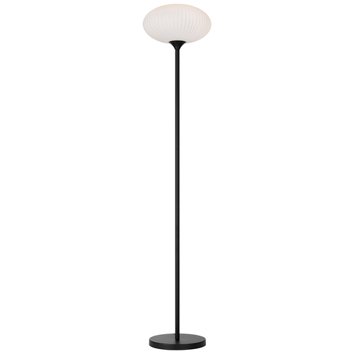 NORI FLOOR LAMP 25wE27max D:300 H:1600 Foot Switch BLACK MATT/OPAL MATT