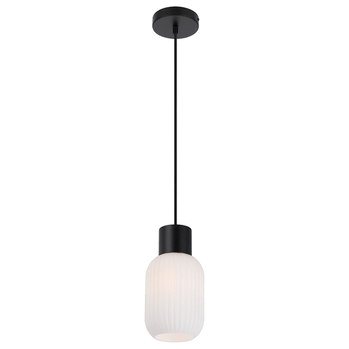 NORI 14 PENDANT 25wE27max D:140 H:205 TEX:2m BLACK MATT/OPAL MATT