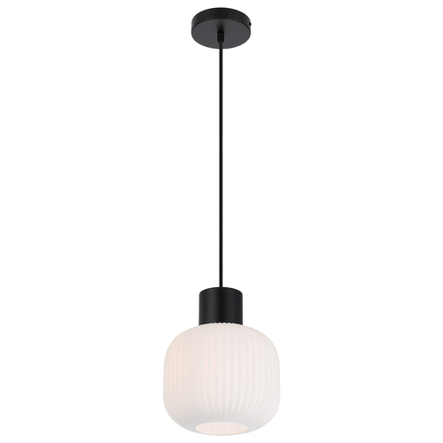 NORI 20 PENDANT 25wE27max D:200 H:180 TEX:2m BLACK MATT/OPAL MATT