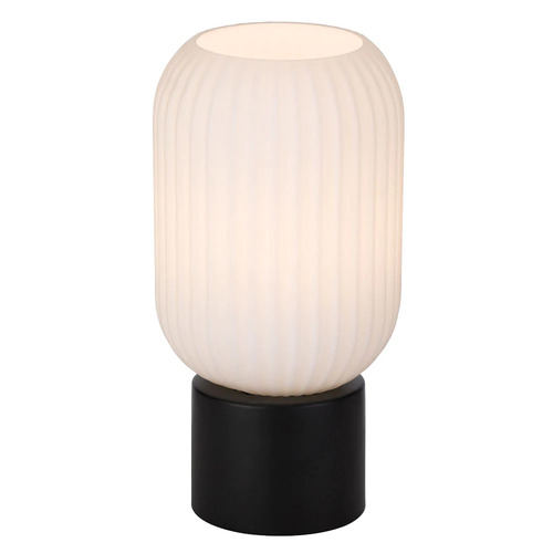 NORI TABLE LAMP 25wE27max H:250 D:200 inline Switch BLACK MATT/OPAL MATT