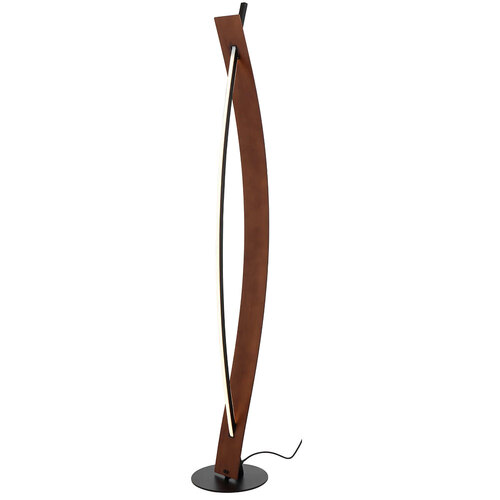 NORSE FLOOR LAMP 18wLED D:180 H:1350 1440Lm FOOTSWTCH 3000K BLACK / WALNUT